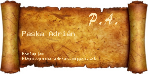 Paska Adrián névjegykártya